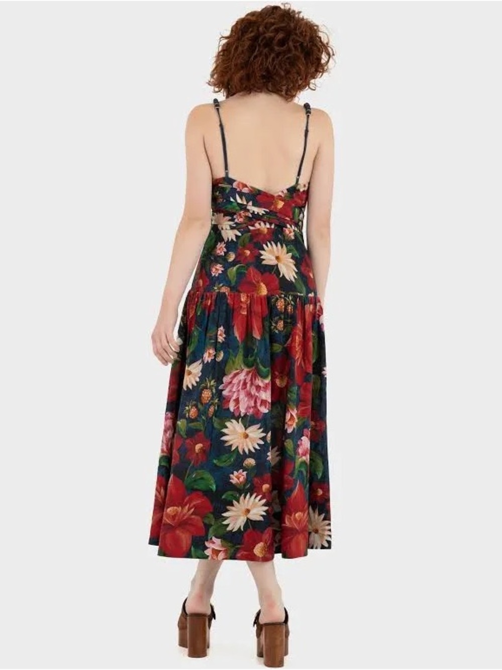 BARBOUR X FARM RIO Wild Flower Dress
Navy Floral Spaghetti-Strap Midi Dress - Picture 3 of 11